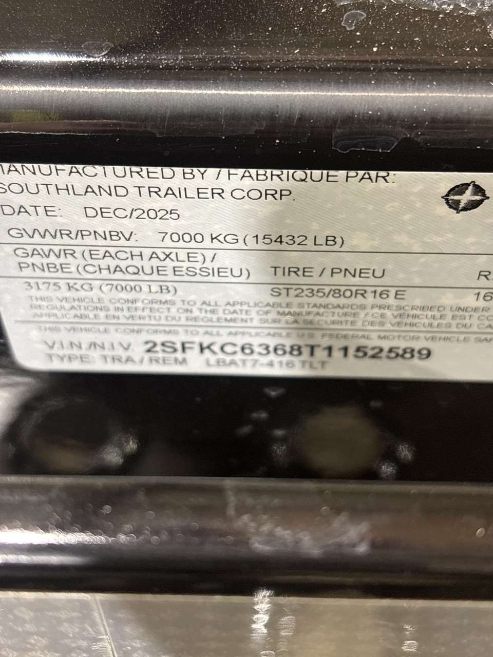 2026 Southland LBA 8'6" x 20' Partial Tilt Trailer