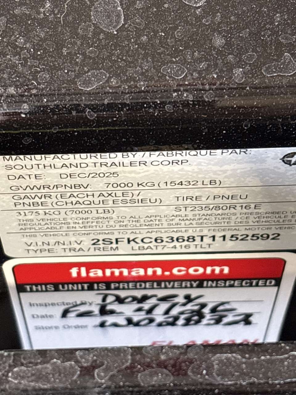 2026 Southland LBA 8'6" x 20' Partial Tilt Trailer