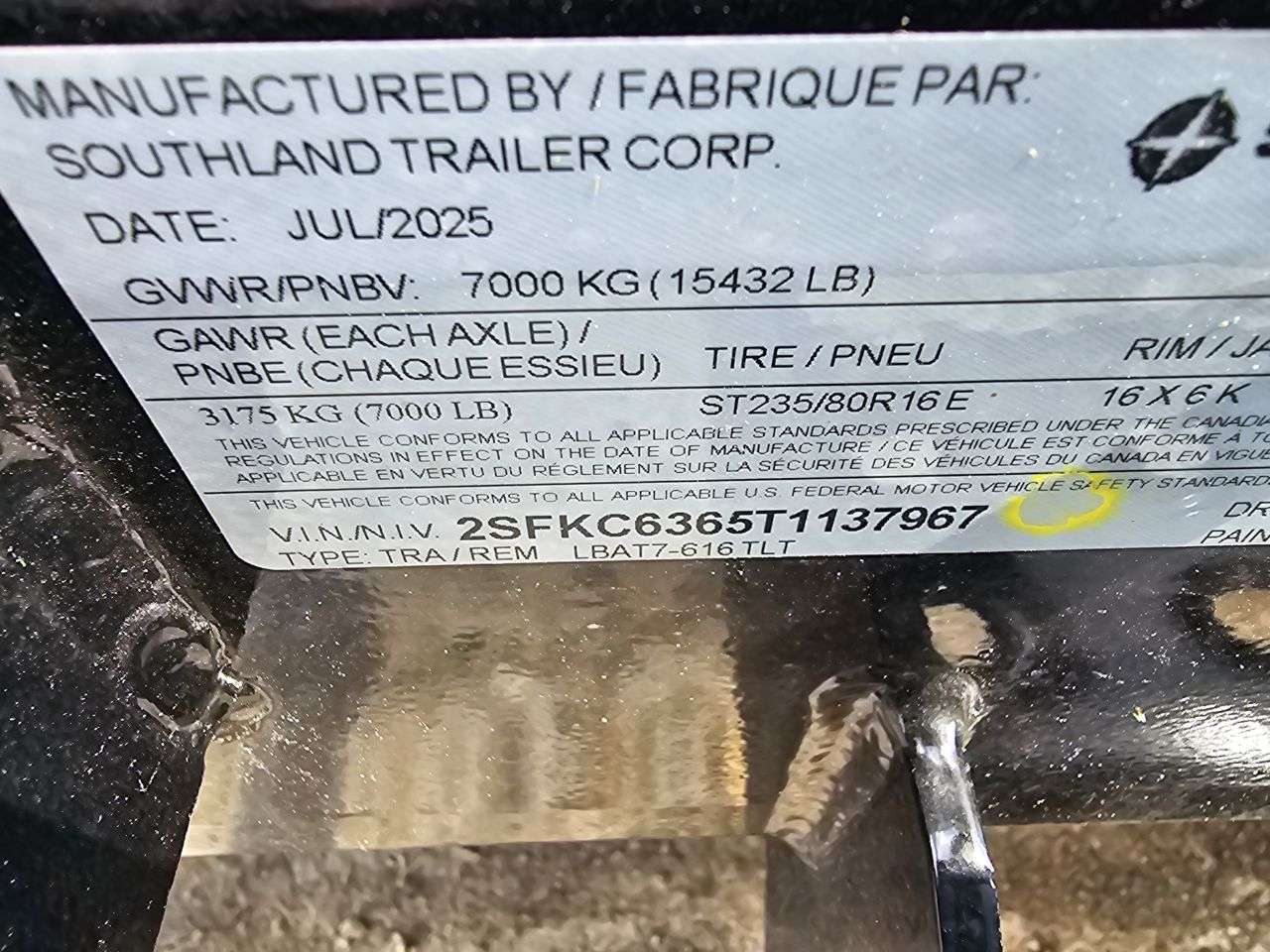 2026 Southland LBA 8'6" x 22' Partial Tilt Trailer