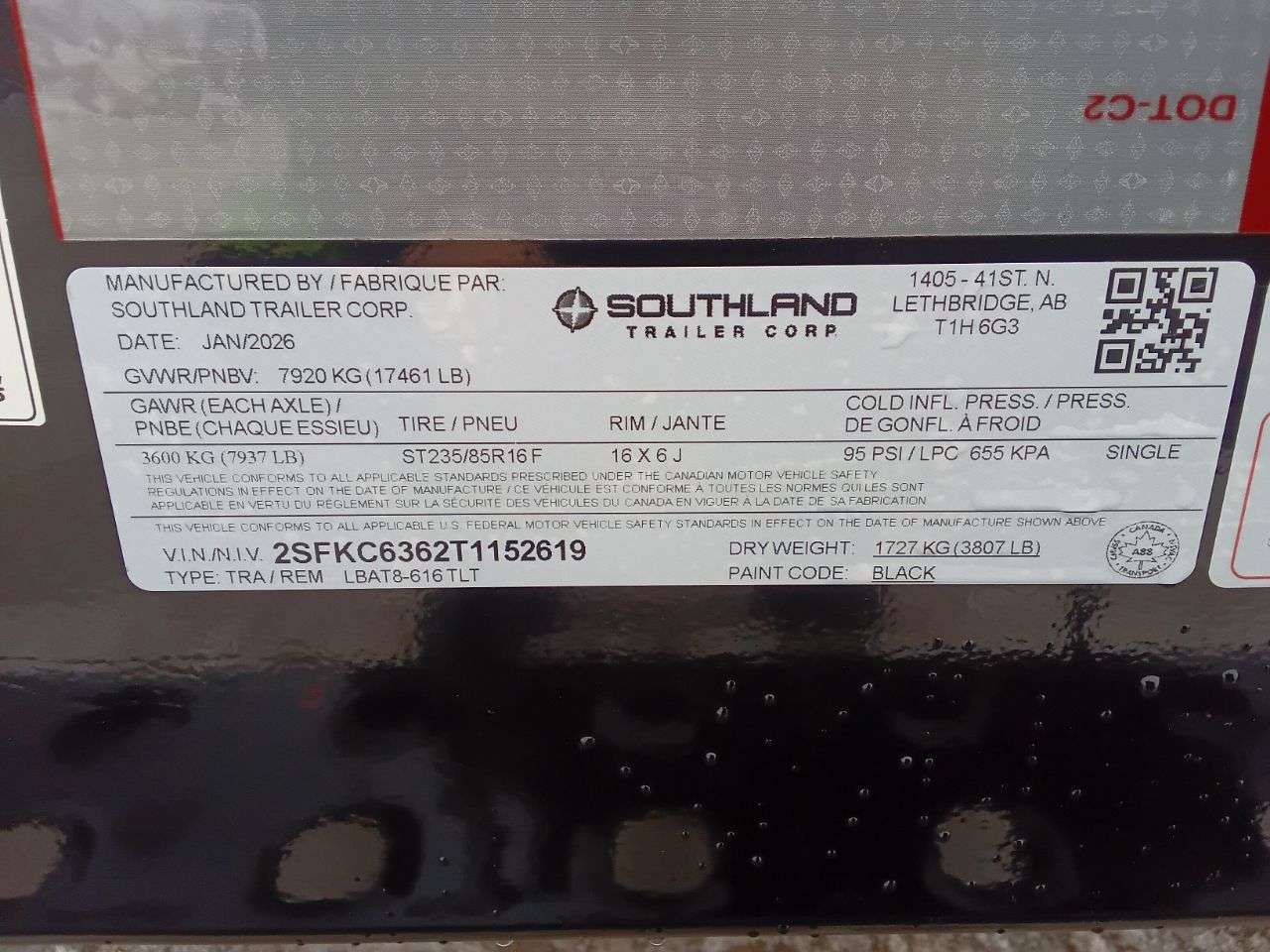 2026 Southland LBA 8'6" x 22' Partial Tilt Trailer