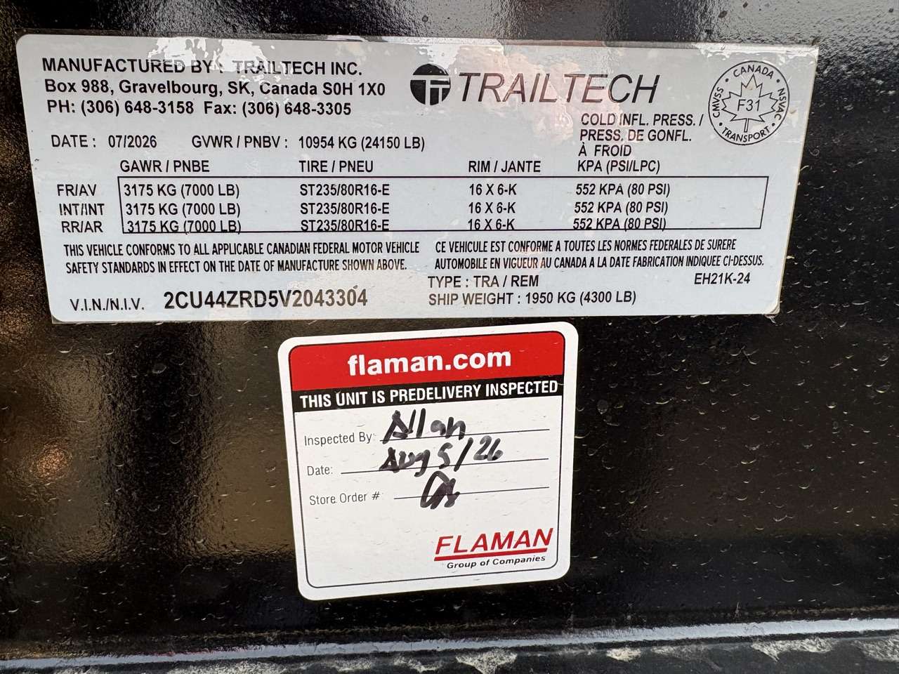 2026 Trailtech 24' + 4'9" BT Deckover Triple 7K Trailer