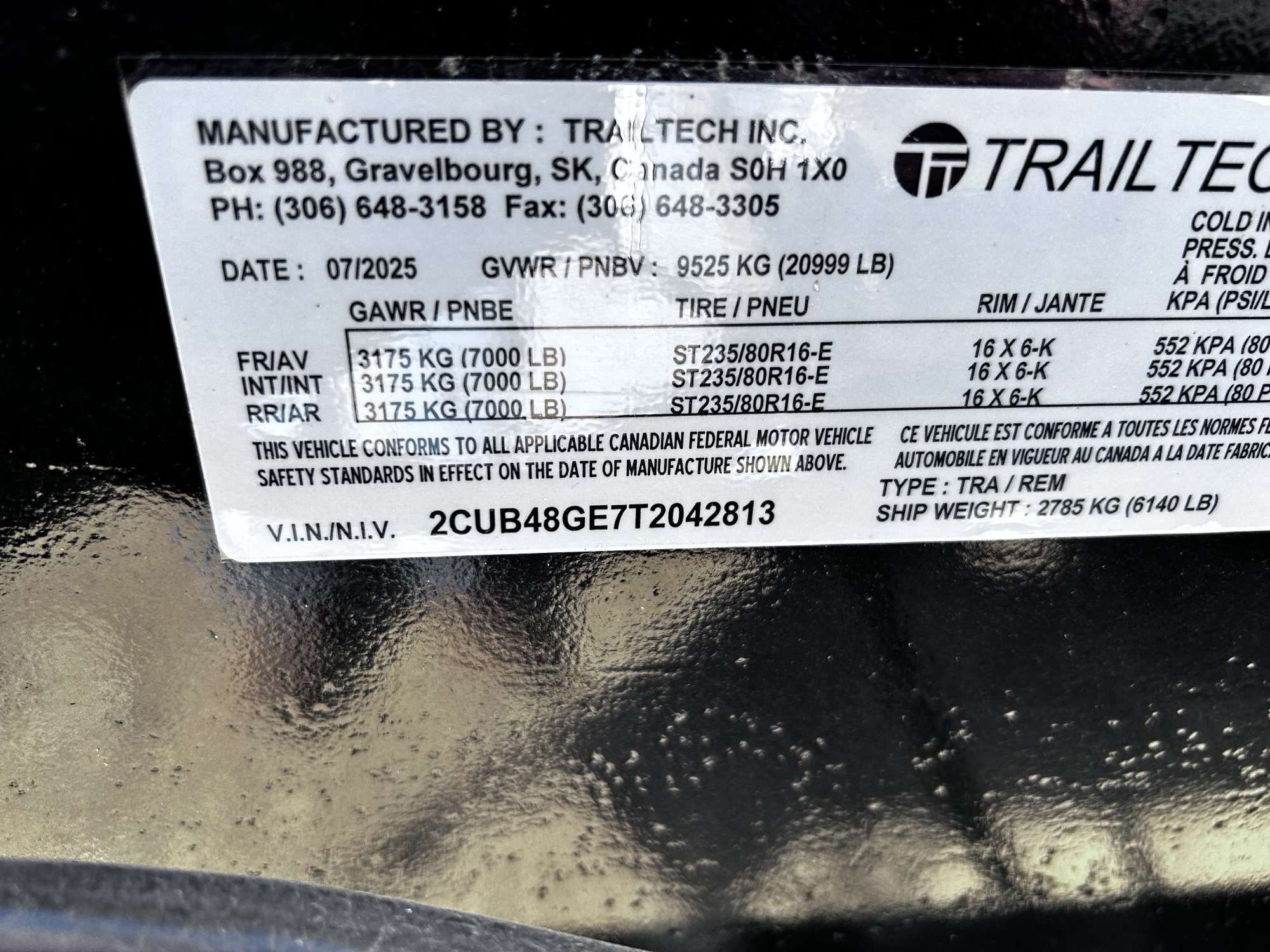 2026 Trailtech 7' x 16' Heavy Duty Dump Triple 7K Trailer