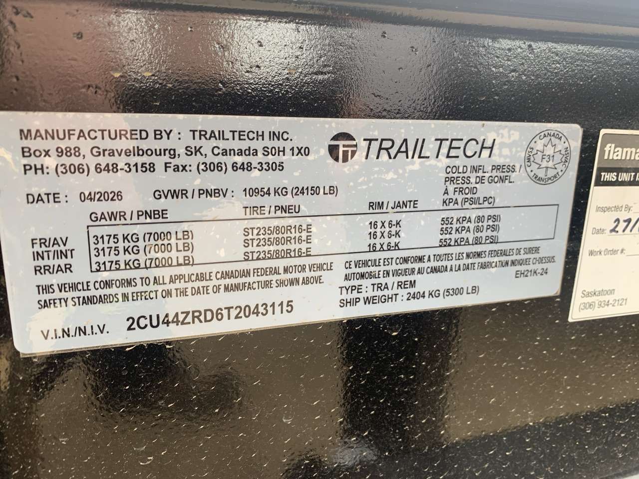 2026 Trailtech 8'6" x 28'9" Beavertail Deckover Trailer