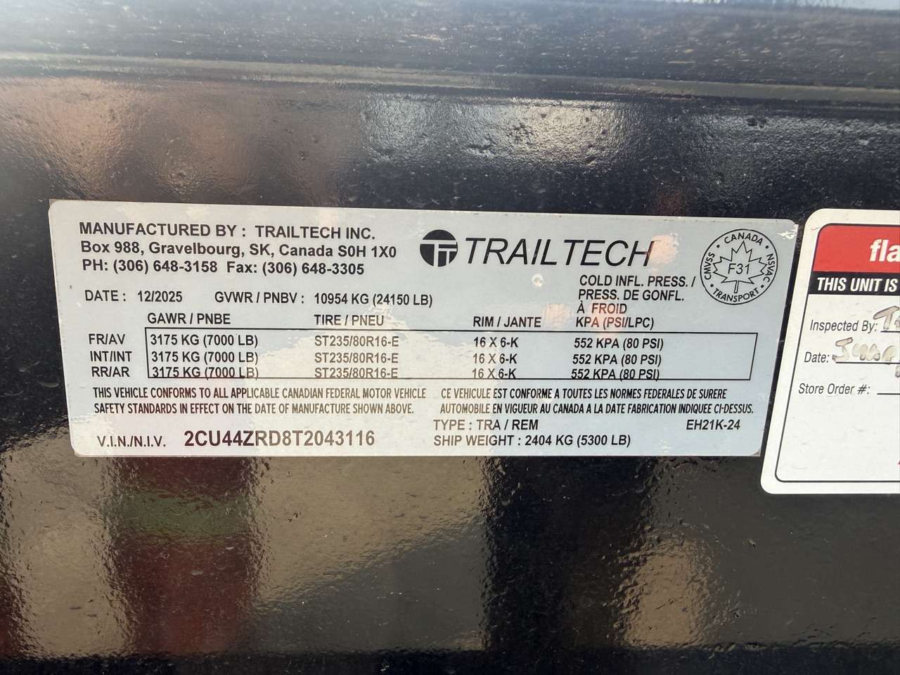 2026 Trailtech 8'6" x 28'9" Beavertail Deckover Trailer