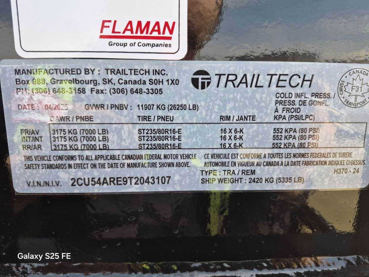 2026 Trailtech 8'6" x 29'6" GN Beavertail Deckover Trailer