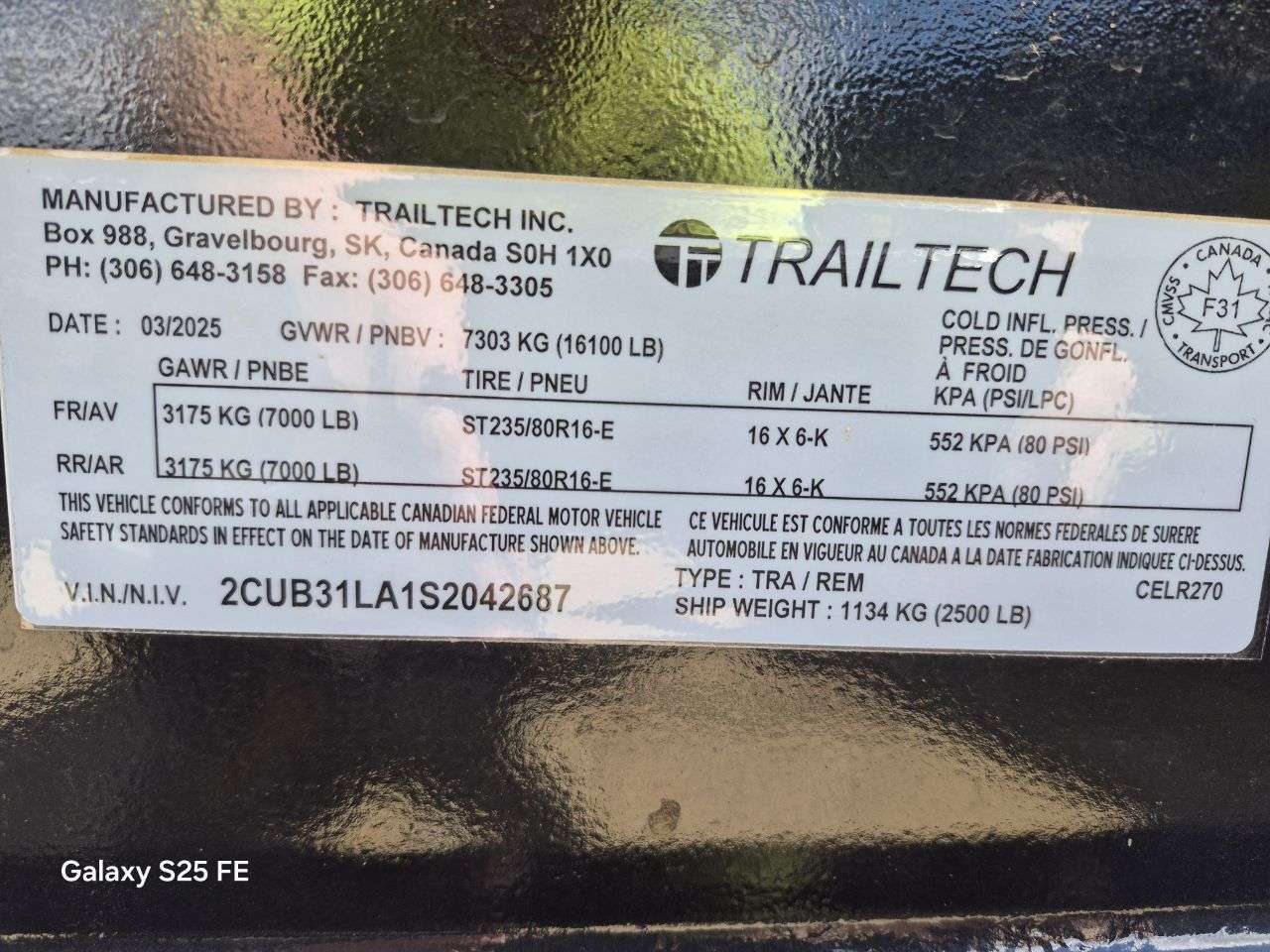 2026 Trailtech 83" x 20' Full Tilt Trailer