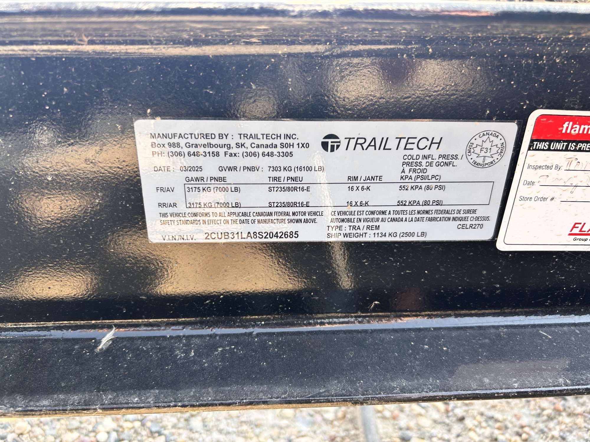 2026 Trailtech 83" x 20' Full Tilt Trailer