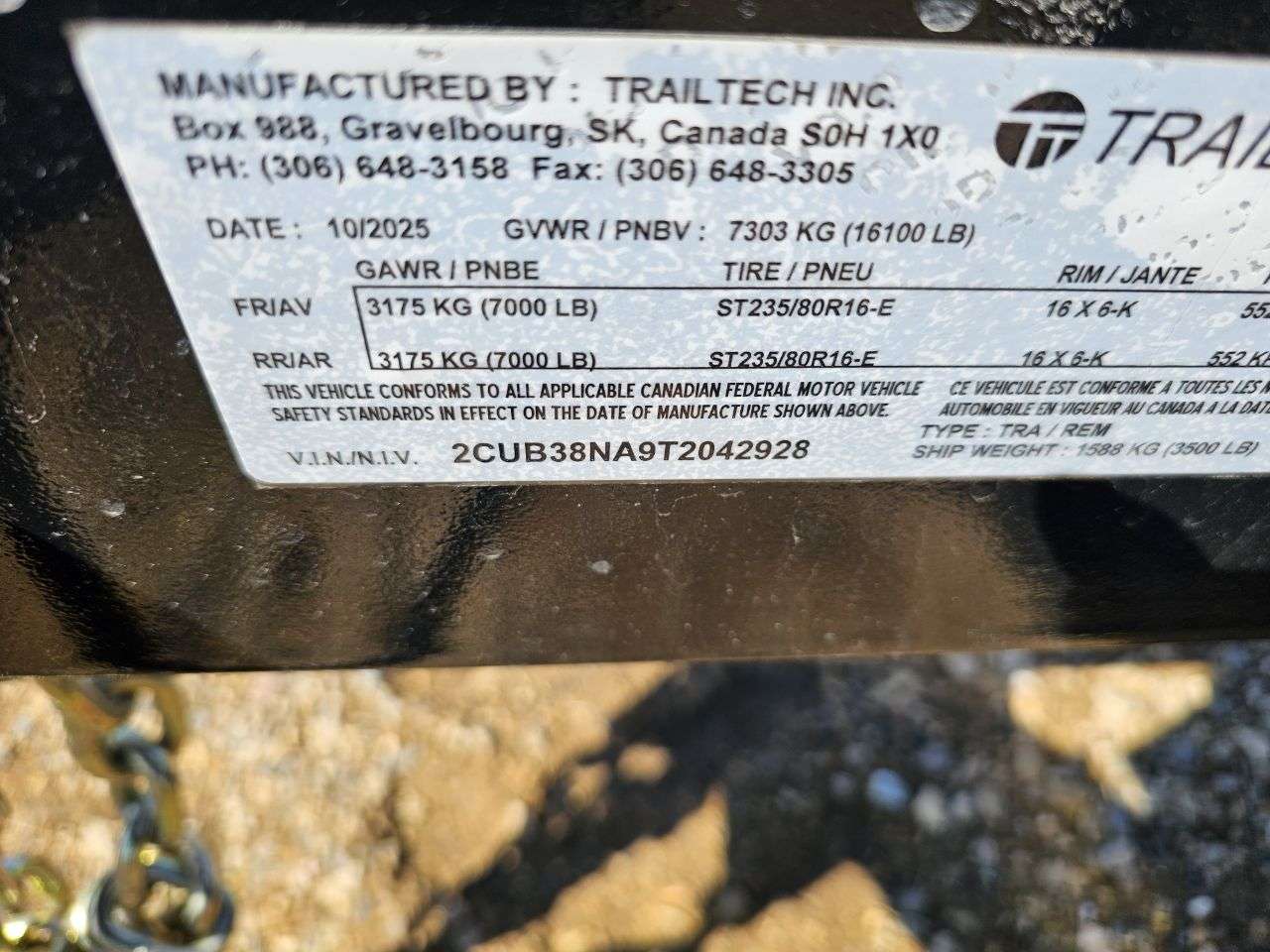 2026 Trailtech Custom Premier Equipment Trailer