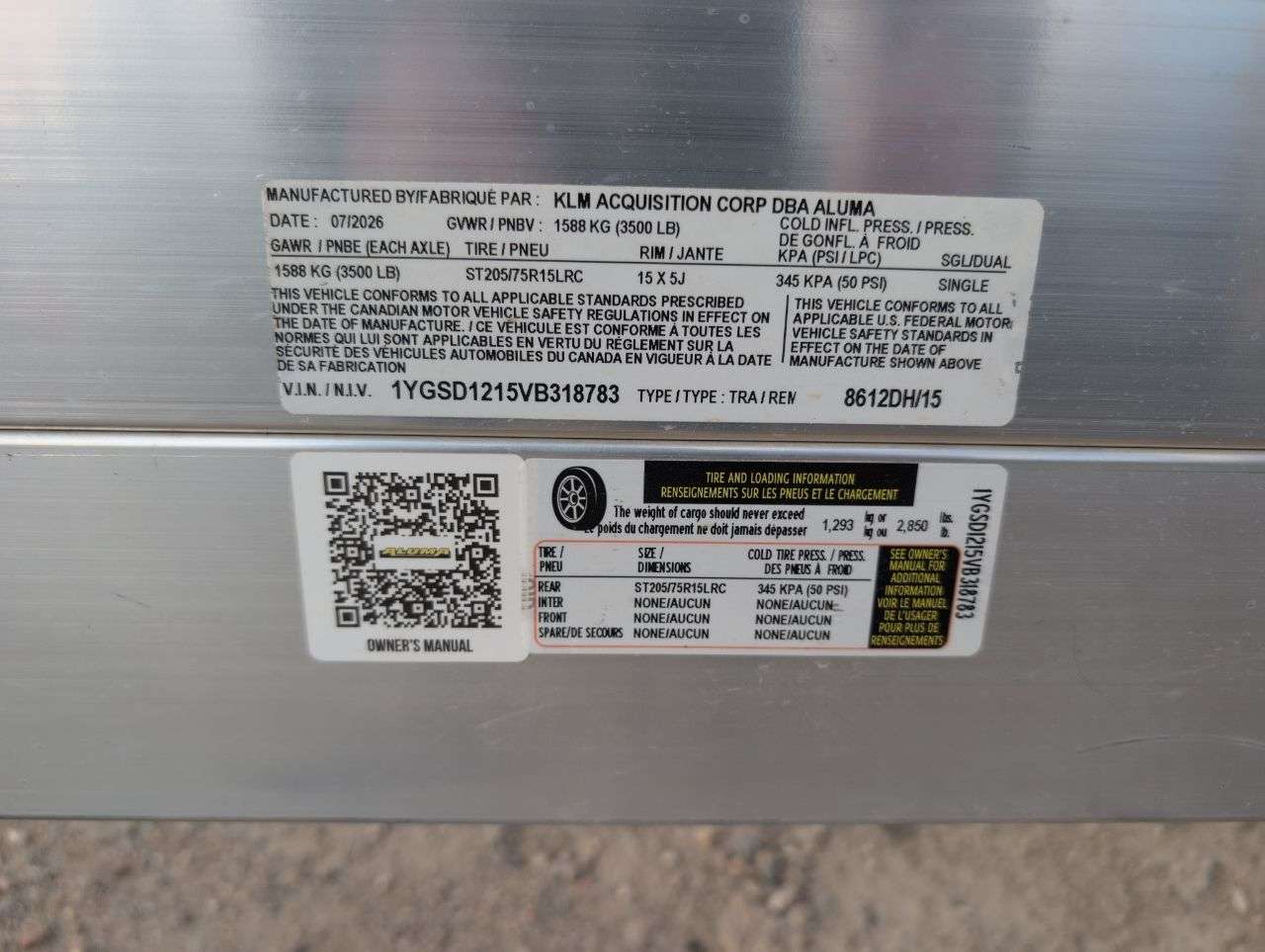 2027 Aluma 101.25" x 12' Toy Hauler Trailer