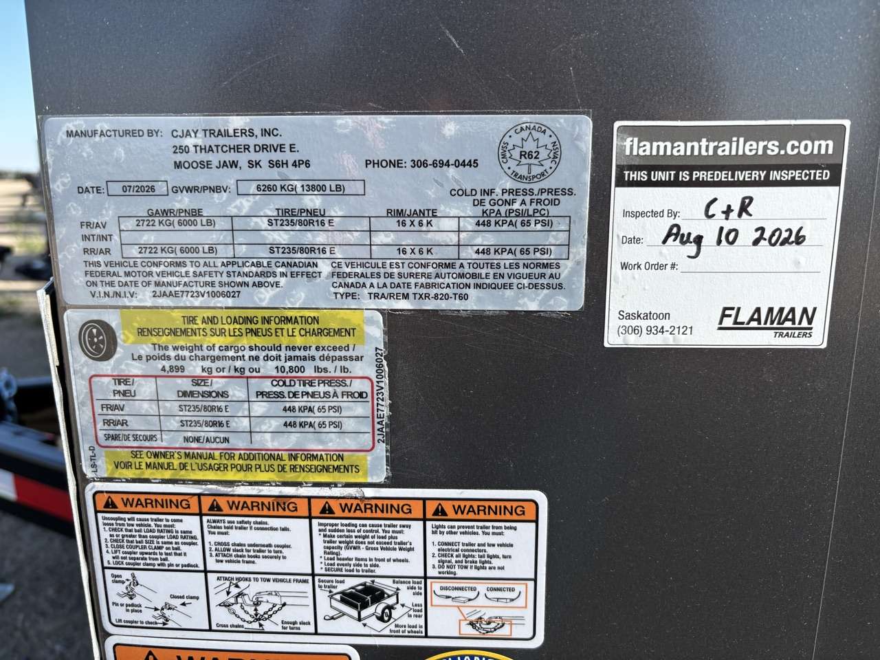 2027 CJay 8'6" x 20' + V-Nose Cargo Trailer