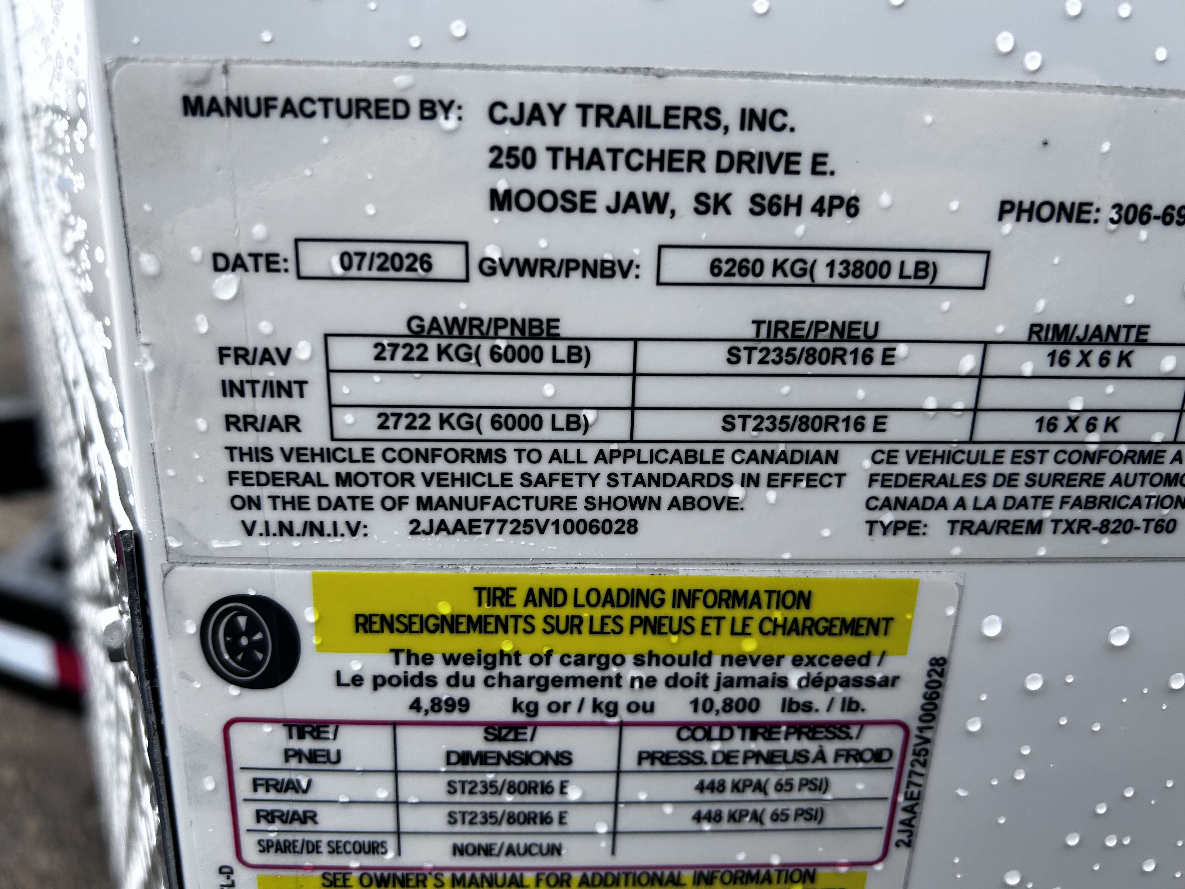 2027 CJay 8'6" x 20' + V-Nose Cargo Trailer