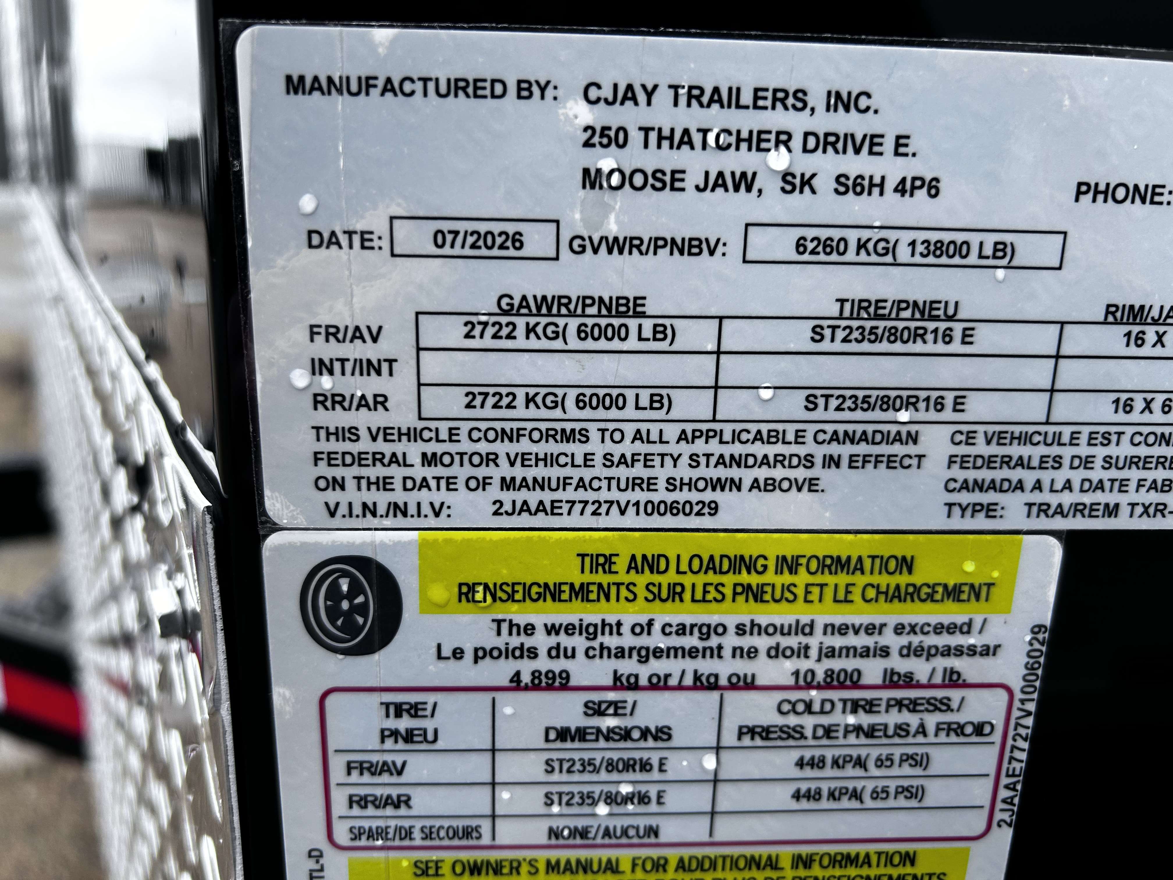 2027 CJay 8'6" x 20' + V-Nose Cargo Trailer