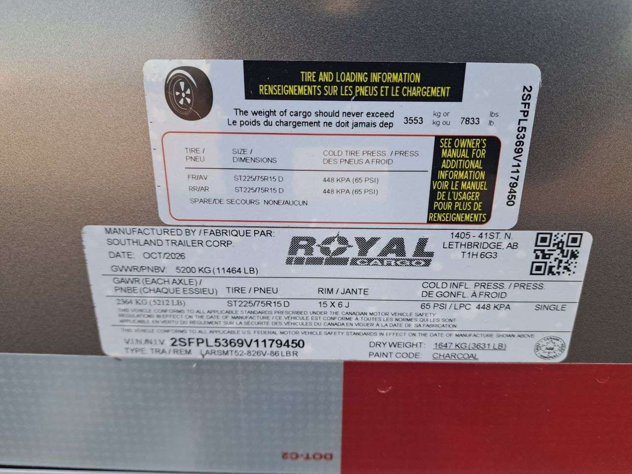 2027 Royal Cargo 8'6" x 22' + 4' V-Nose Toy Hauler Trailer