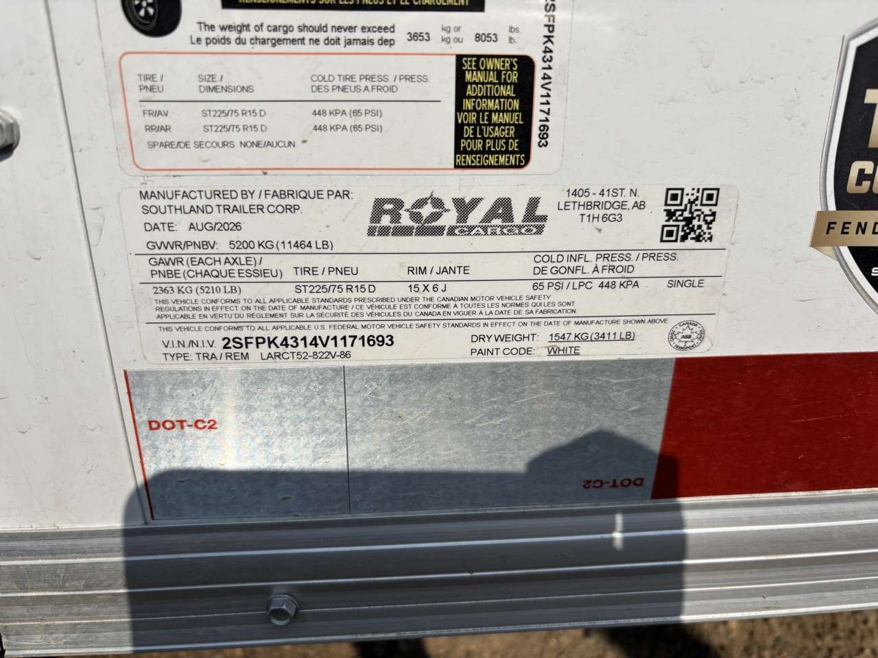 2027 Royal LARC 8'6" x 20' + V-Nose Car Hauler Trailer