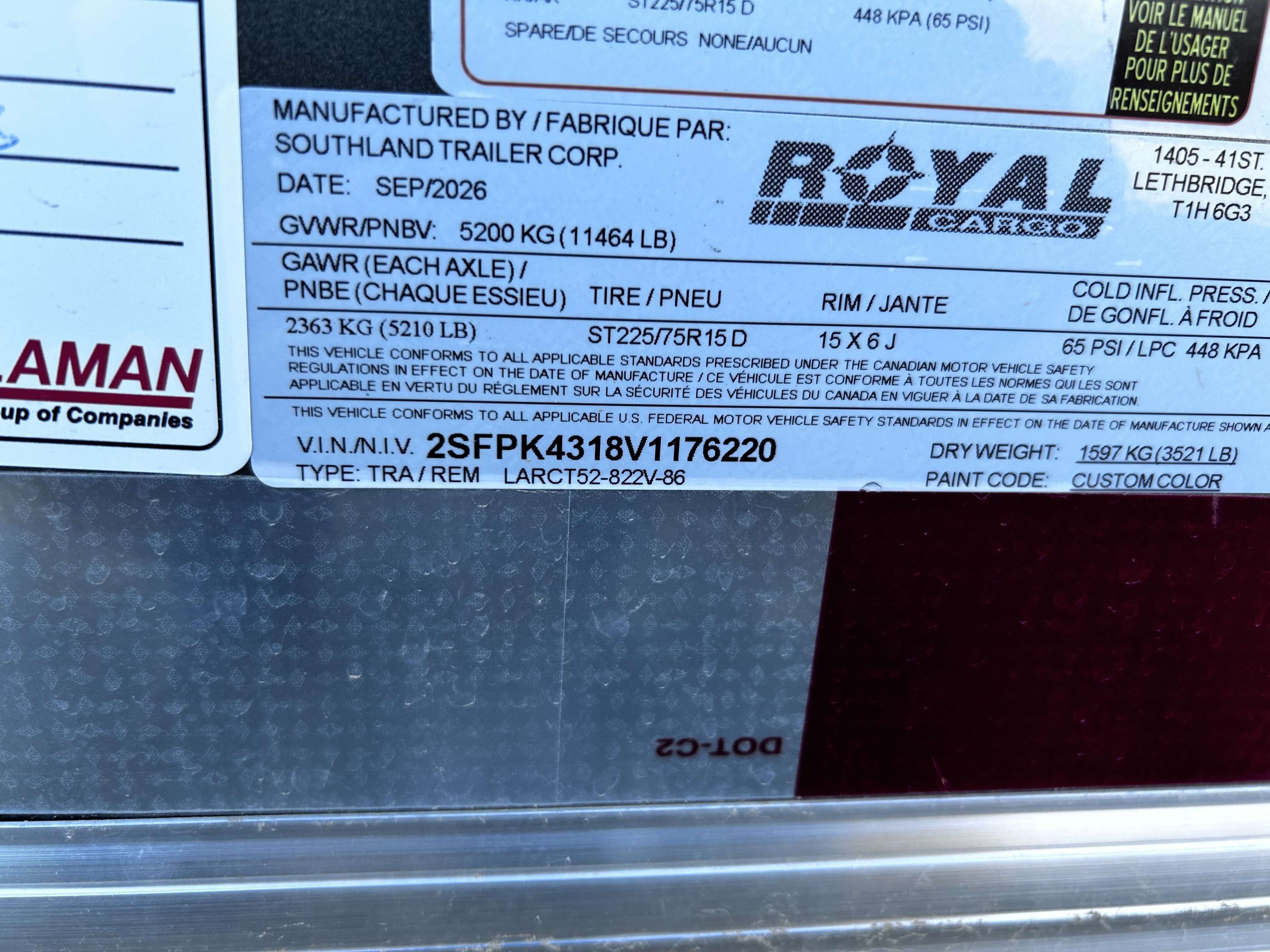 2027 Royal LARC 8'6" x 20' + V-Nose Car Hauler Trailer
