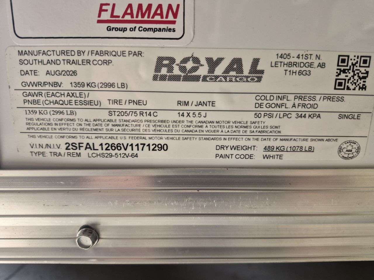 2027 Royal LCH 5' x 10' + V-Nose Cargo Trailer