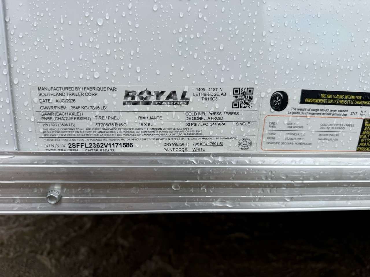 2027 Royal LCH 6' x 12' + V-Nose Cargo Trailer