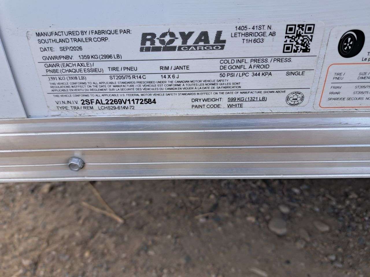 2027 Royal LCH 6' x 12' + V-Nose Cargo Trailer