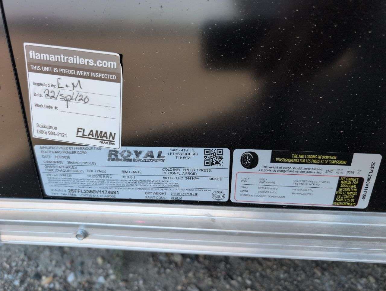 2027 Royal LCH 6' x 12' + V-Nose Cargo Trailer