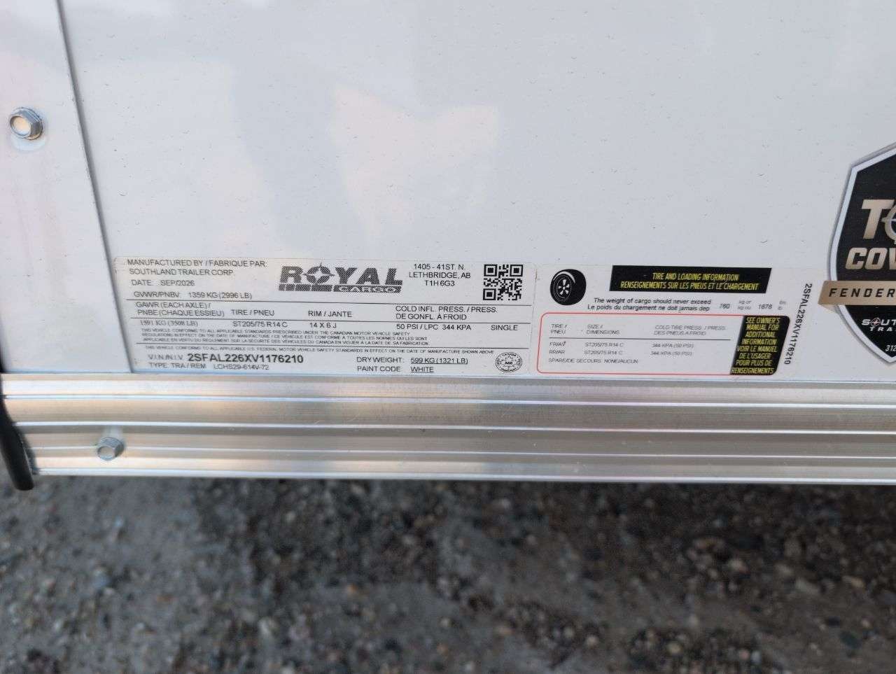 2027 Royal LCH 6' x 12' + V-Nose Cargo Trailer