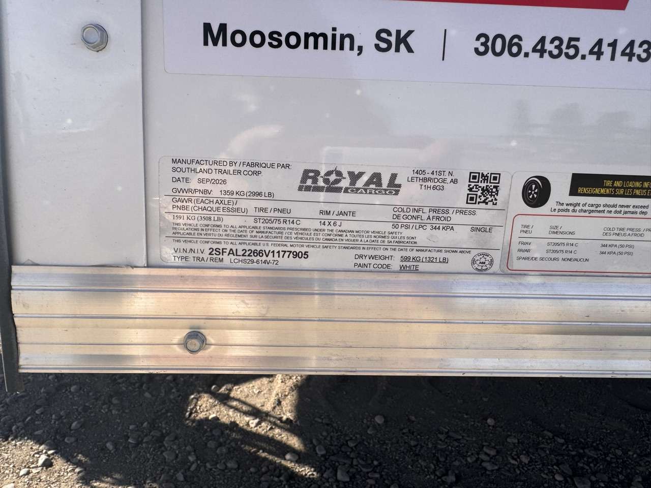2027 Royal LCH 6' x 12' + V-Nose Cargo Trailer