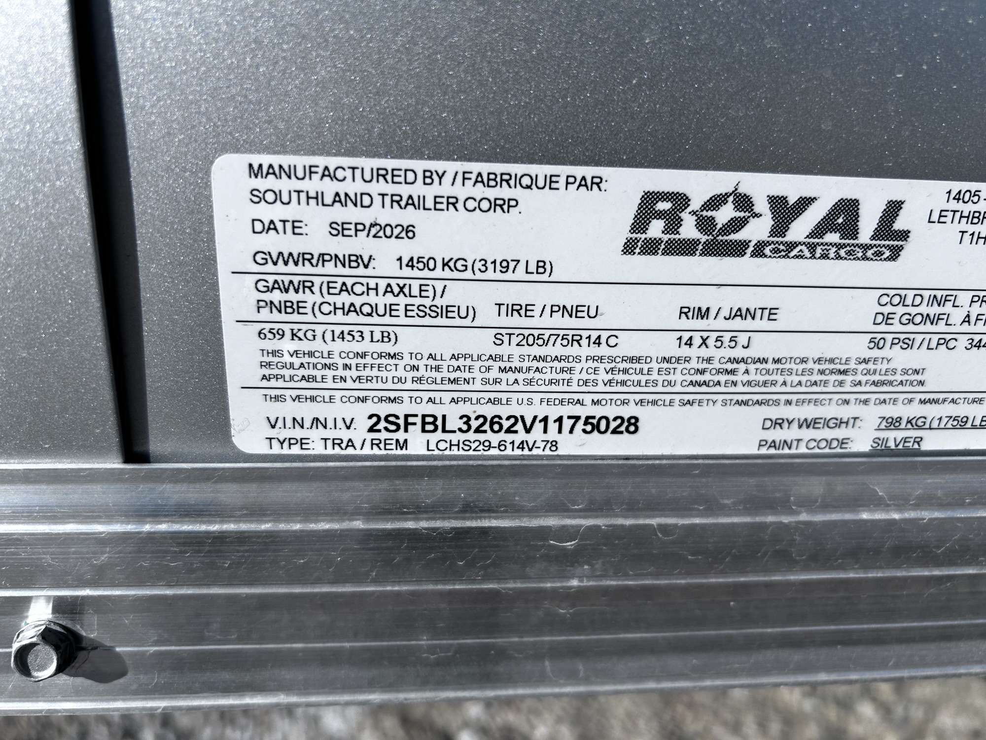 2027 Royal LCH 6' x 12' + V-Nose Cargo Trailer