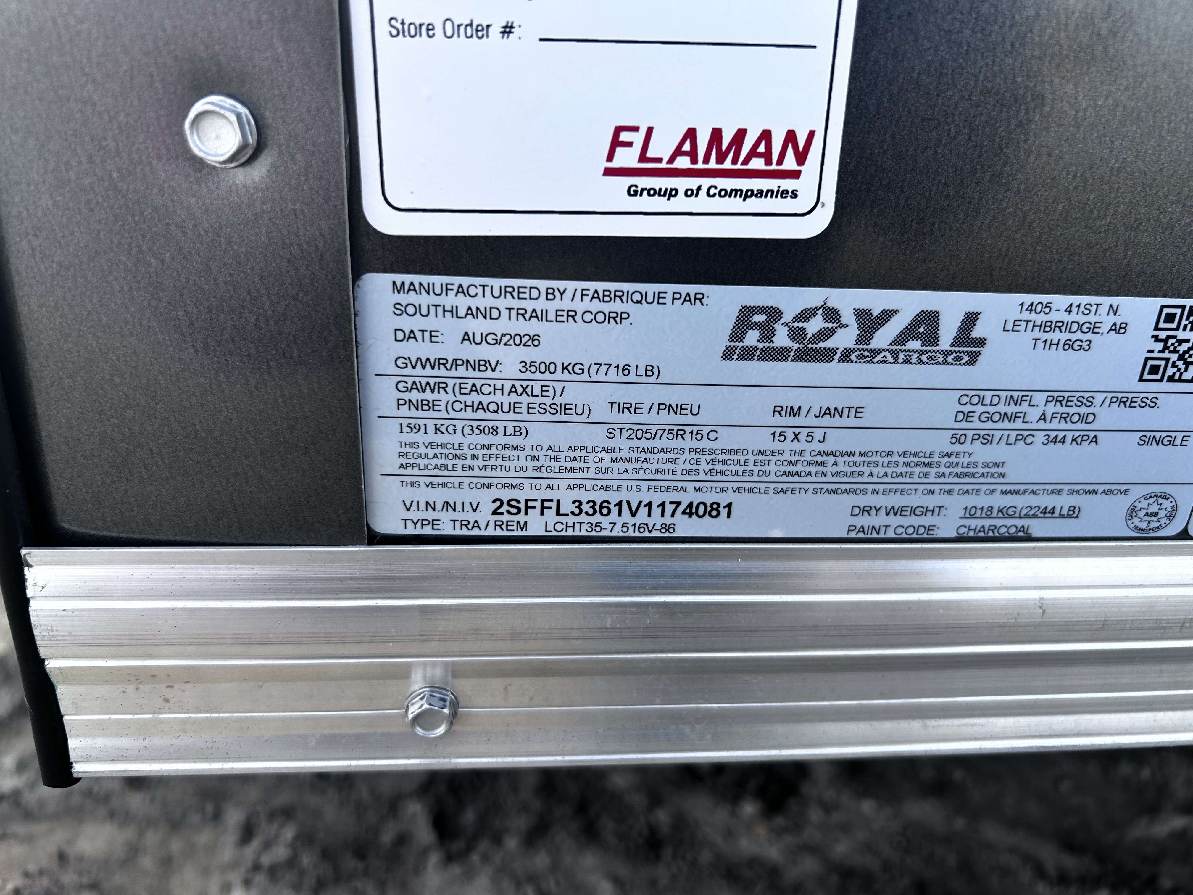 2027 Royal LCH 7'6" x 14' + V-Nose Cargo Trailer
