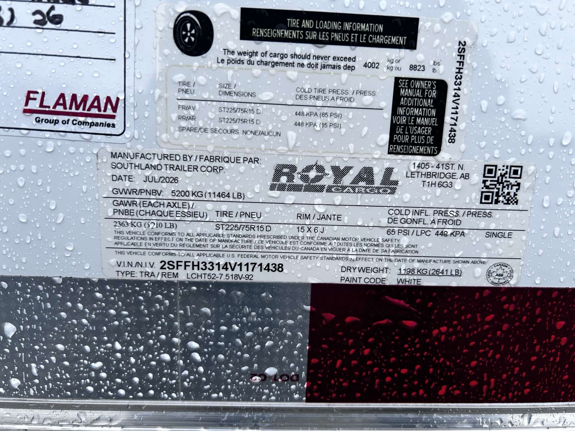 2027 Royal LCH 7'6" x 16' + V-Nose Cargo Trailer