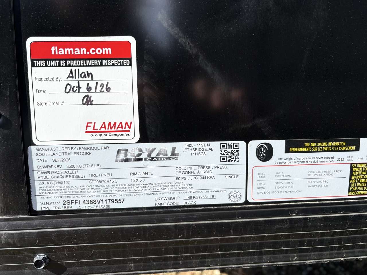 2027 Royal LCH 7'6" x 16' + V-Nose Cargo Trailer