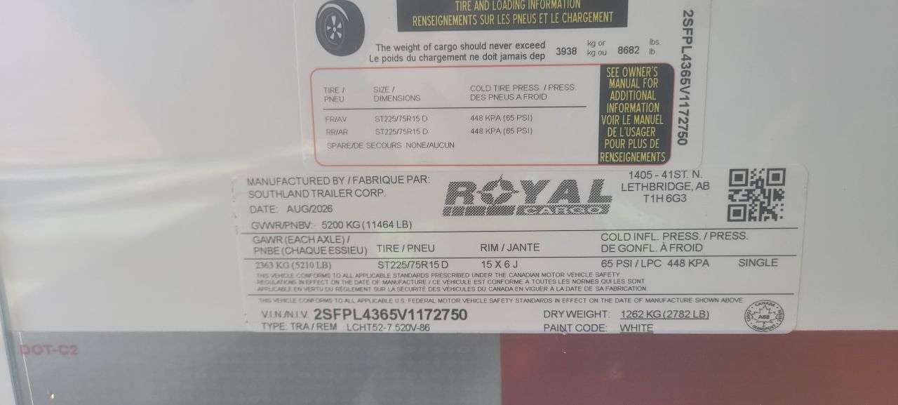 2027 Royal LCH 7'6" x 18' + V-Nose Cargo Trailer