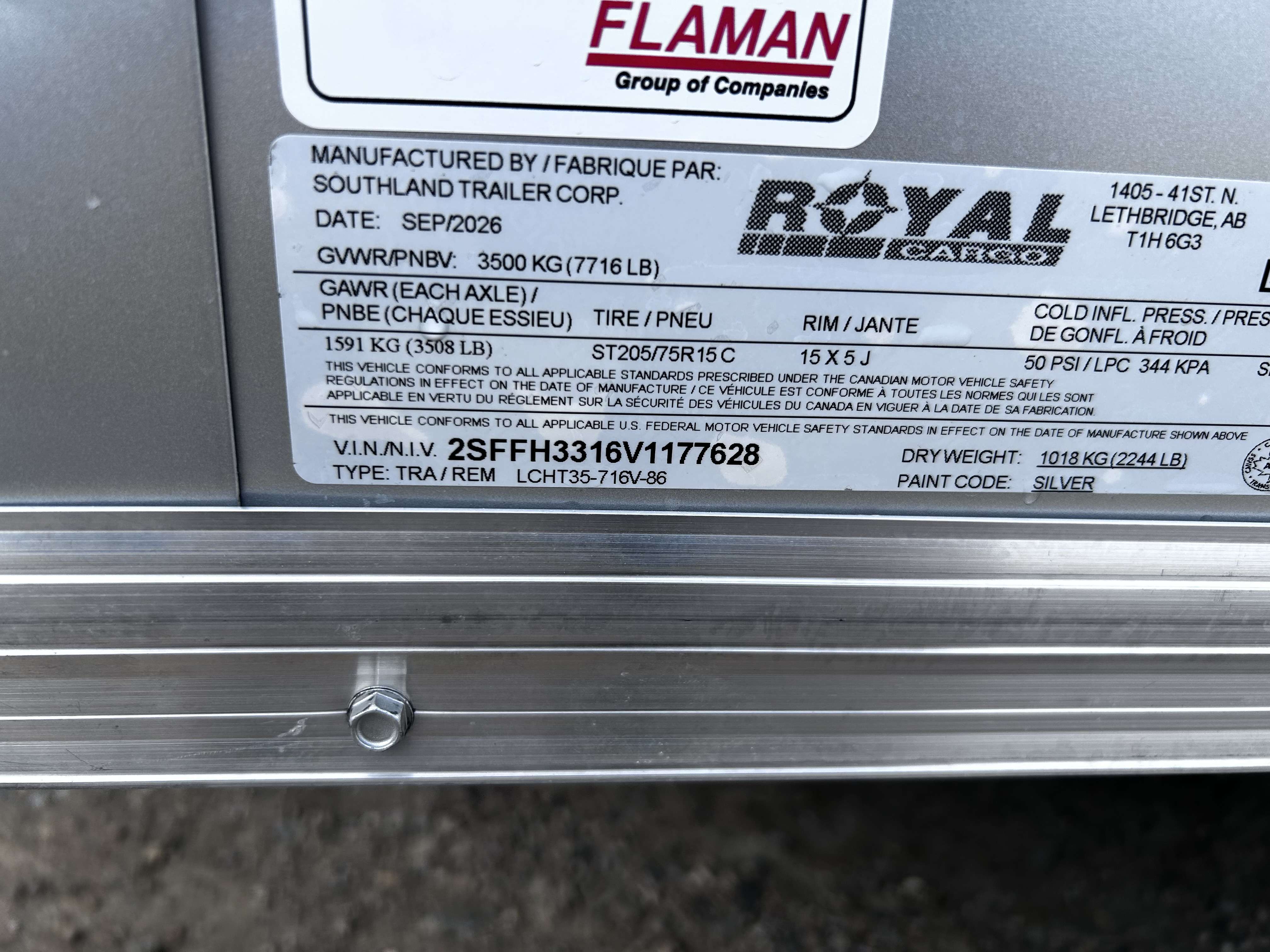 2027 Royal LCH 7' x 14' + V-Nose Cargo Trailer