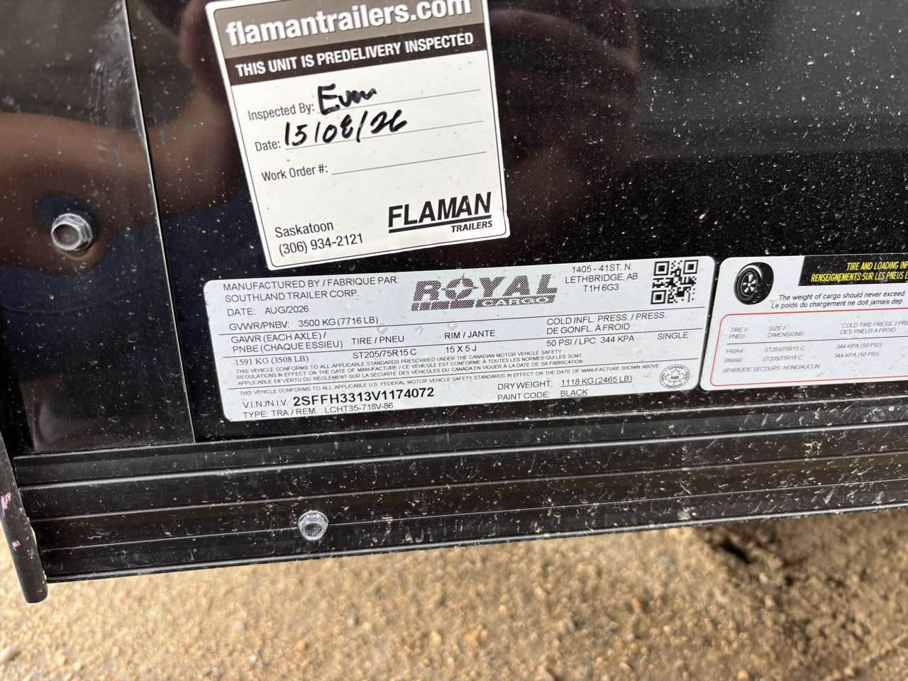 2027 Royal LCH 7' x 16' + V-Nose Cargo Trailer