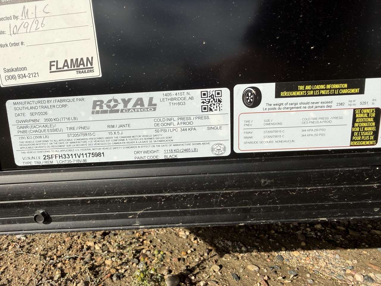 2027 Royal LCH 7' x 16' + V-Nose Cargo Trailer