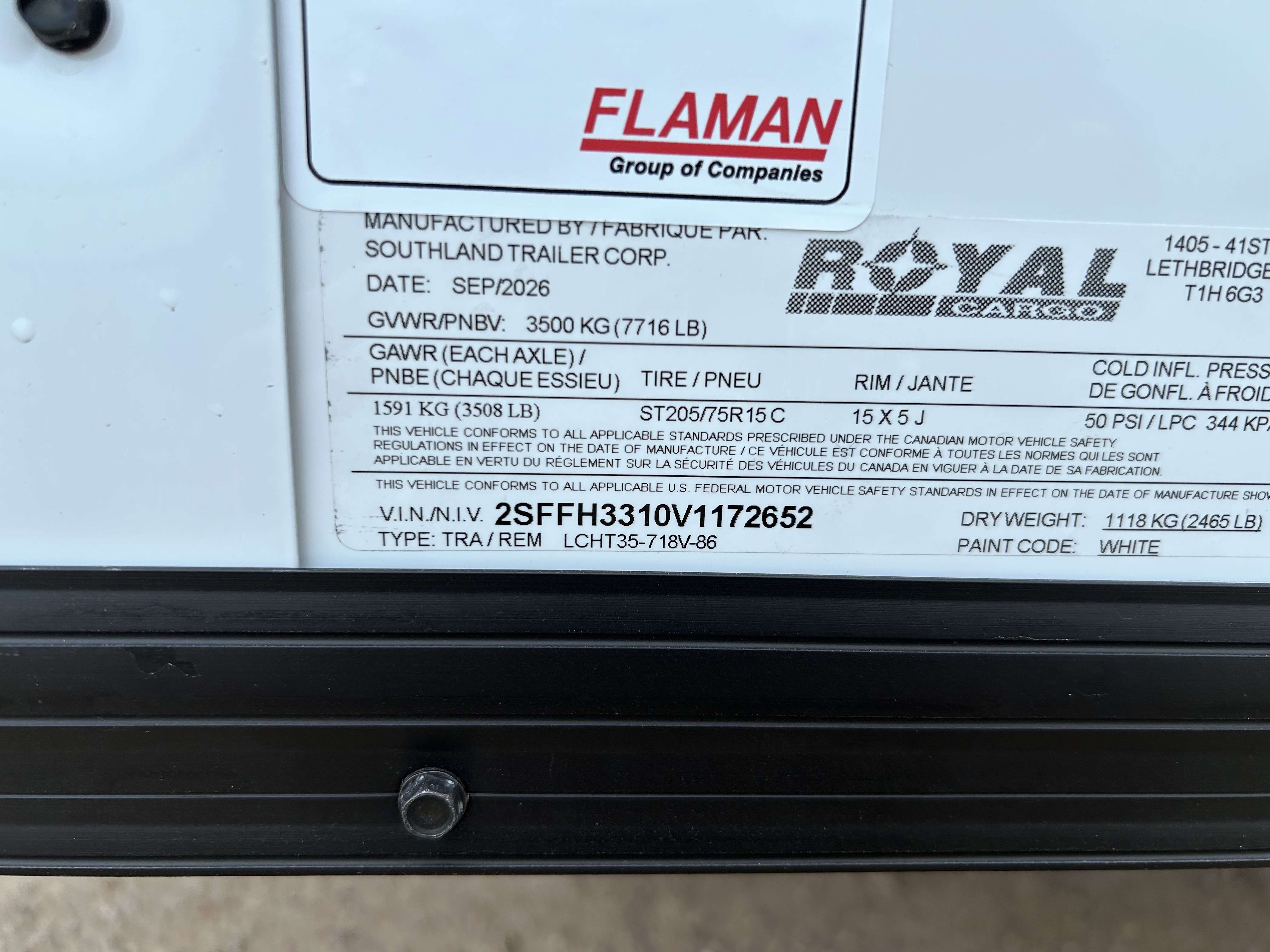 2027 Royal LCH 7' x 16' + V-Nose Cargo Trailer
