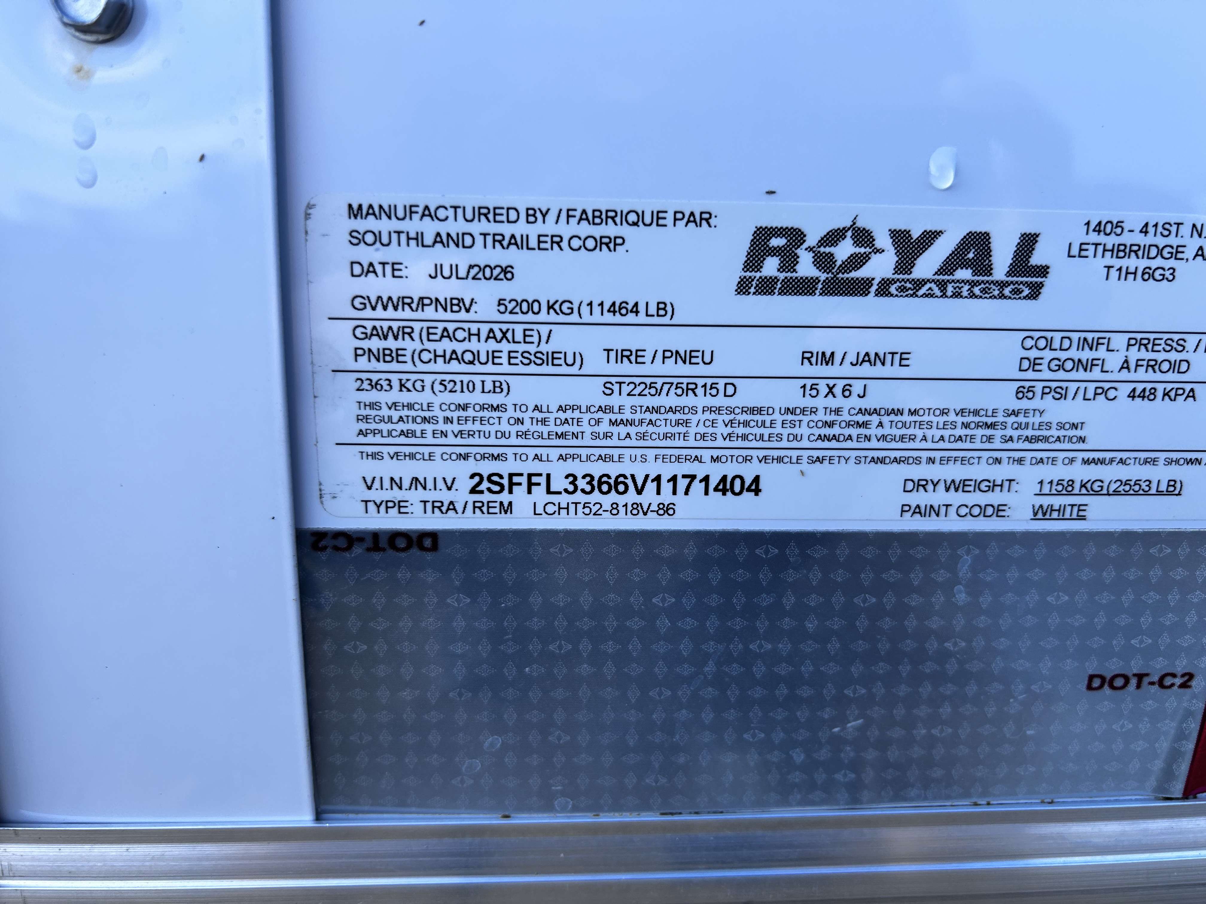 2027 Royal LCH 8'6" x 16' + V-Nose Cargo Trailer