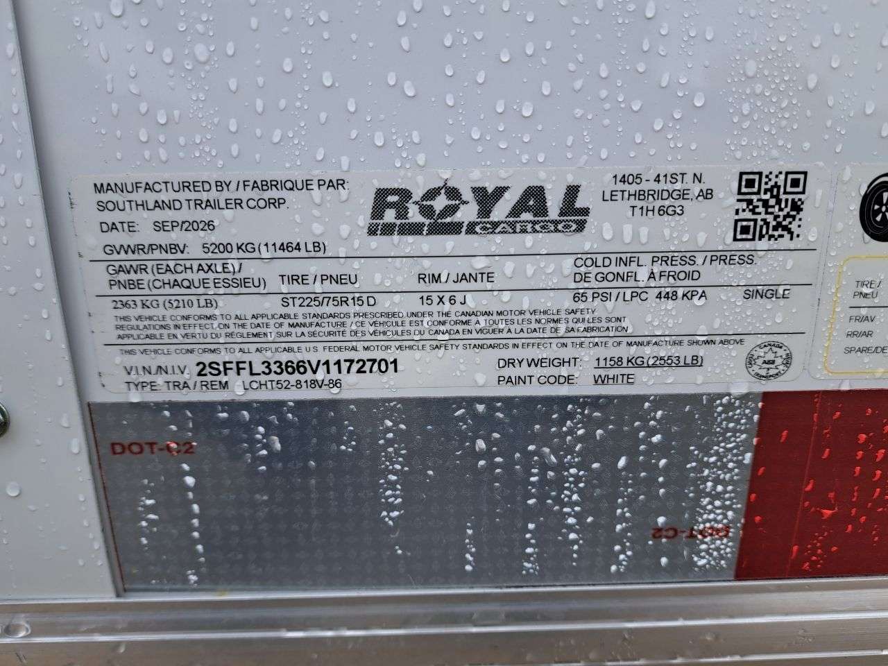 2027 Royal LCH 8'6" x 16' + V-Nose Cargo Trailer