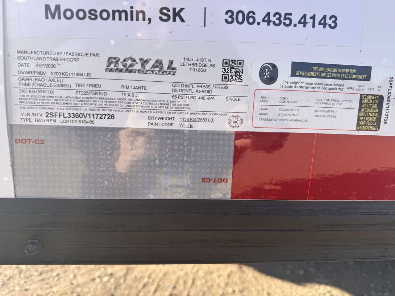 2027 Royal LCH 8'6" x 16' + V-Nose Cargo Trailer