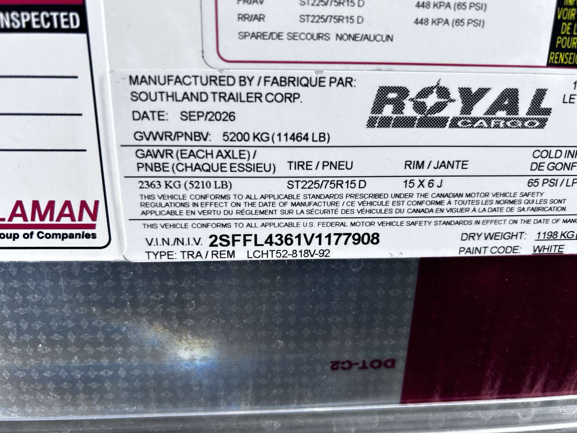 2027 Royal LCH 8'6" x 16' + V-Nose Cargo Trailer