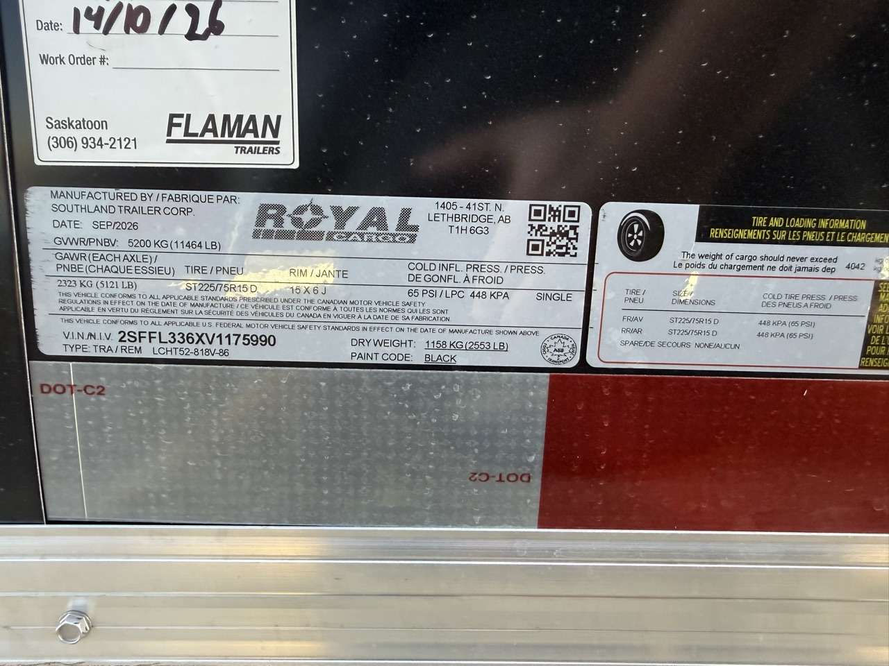 2027 Royal LCH 8'6" x 16' + V-Nose Cargo Trailer
