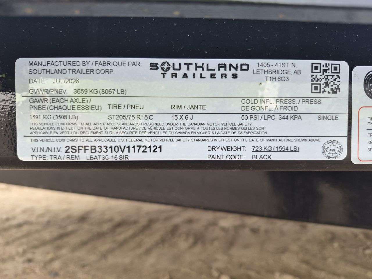 2027 Southland 16' Flat Deck Tandem 3.5K Trailer