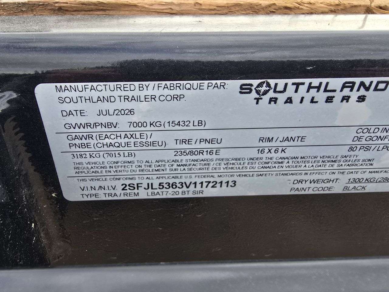 2027 Southland 20' + 2' BT Flat Deck Tandem 7K Trailer