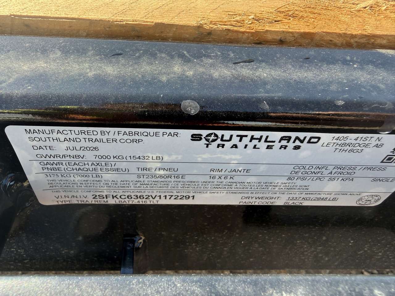 2027 Southland 20' (4' + 16') Partial Tilt Tandem 7K Trailer
