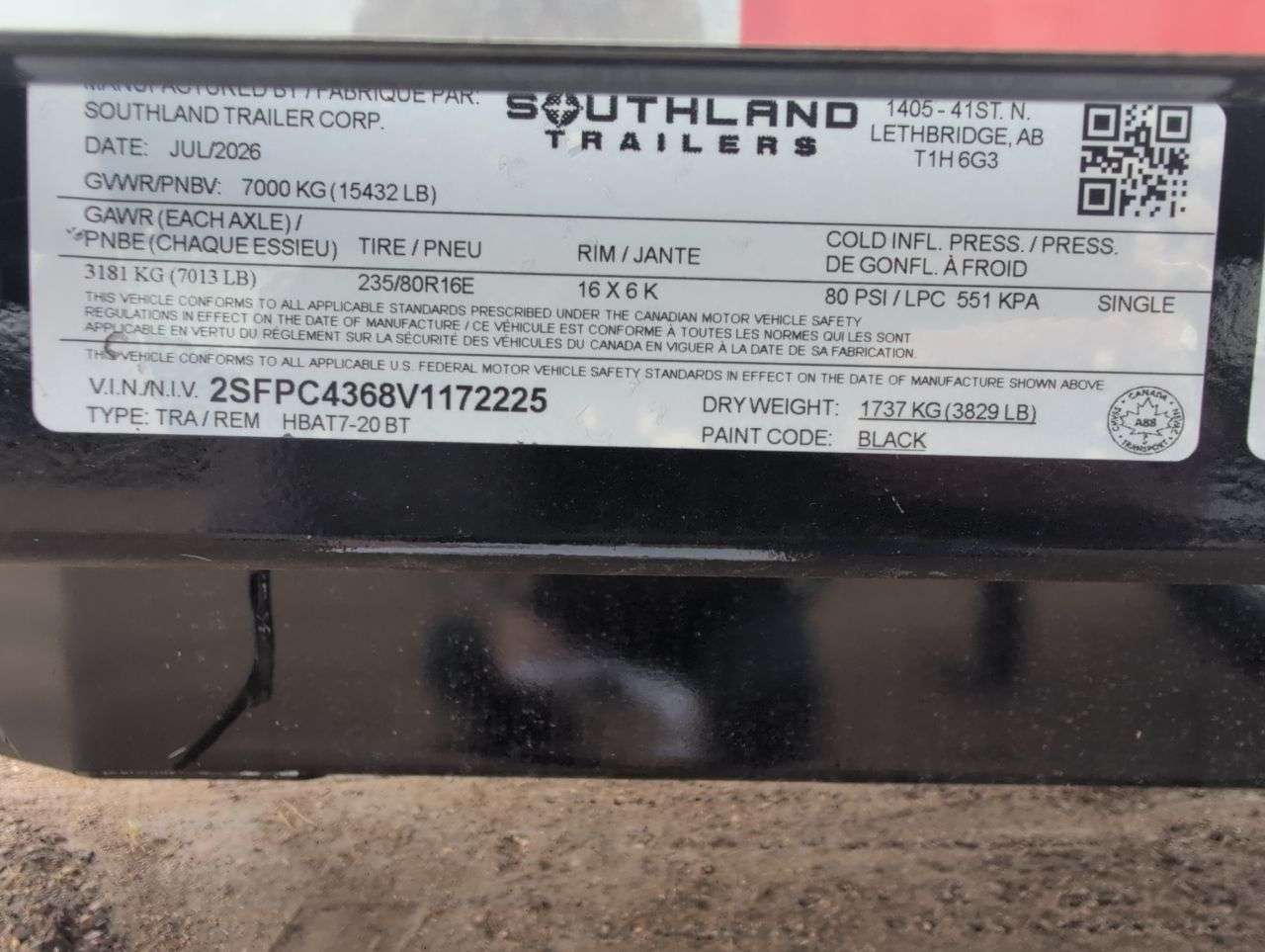 2027 Southland 20'+5' Beavertail Deckover Tandem 7K Trailer