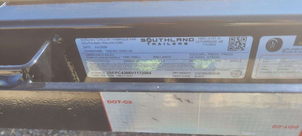 2027 Southland 20'+5' Beavertail Deckover Tandem 7K Trailer