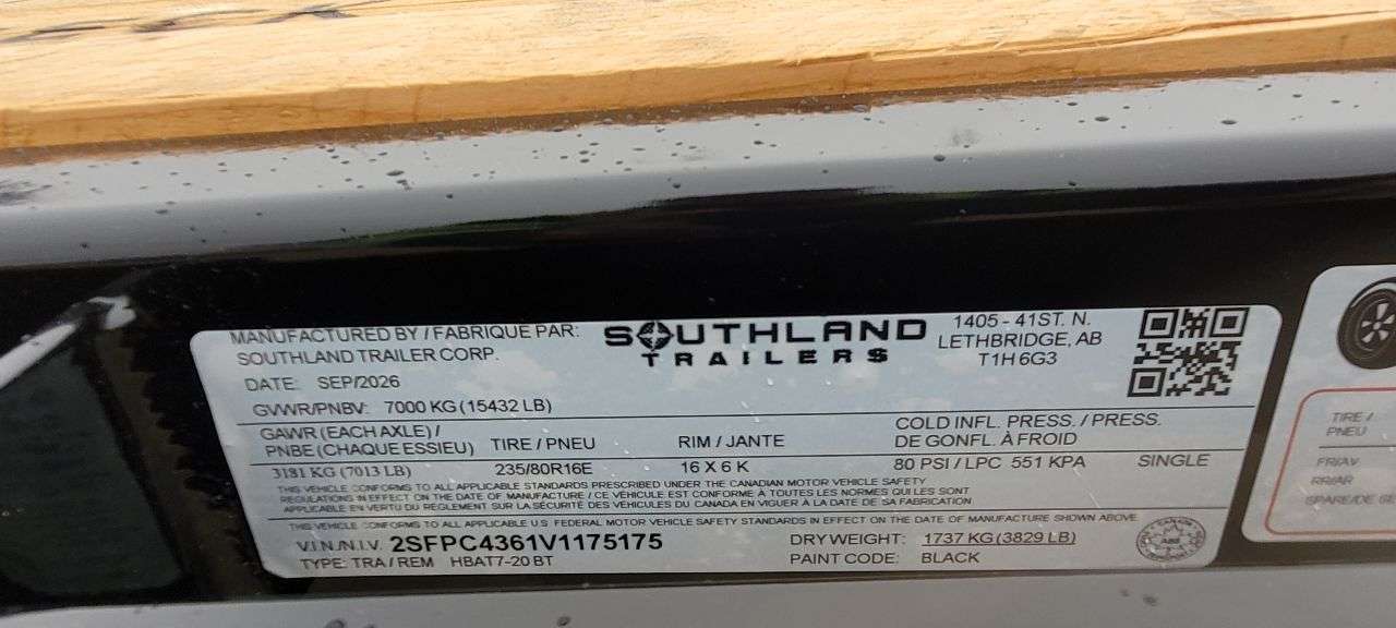 2027 Southland 20'+5' Beavertail Deckover Tandem 7K Trailer