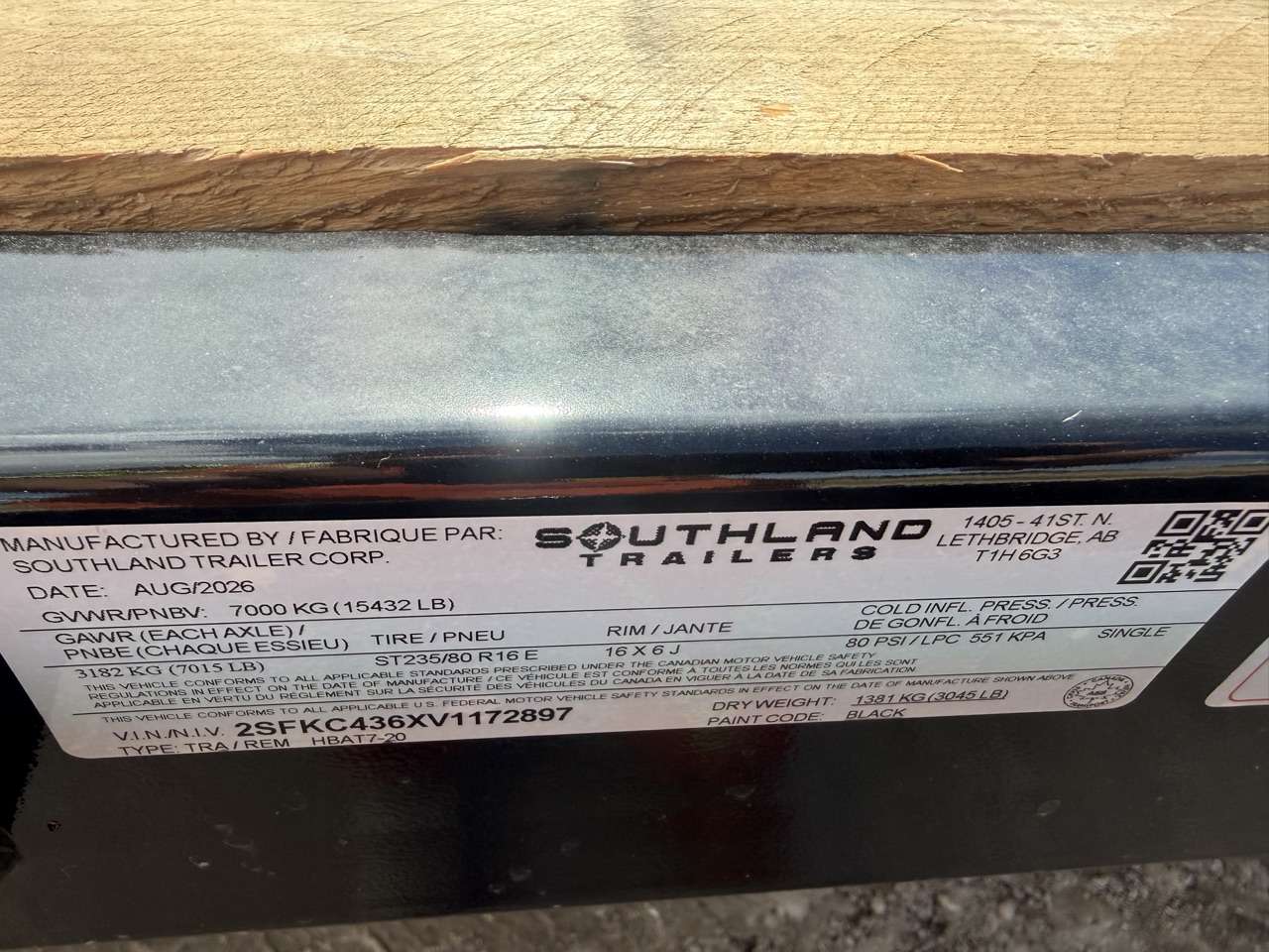 2027 Southland 20' Deckover Tandem 7K Trailer