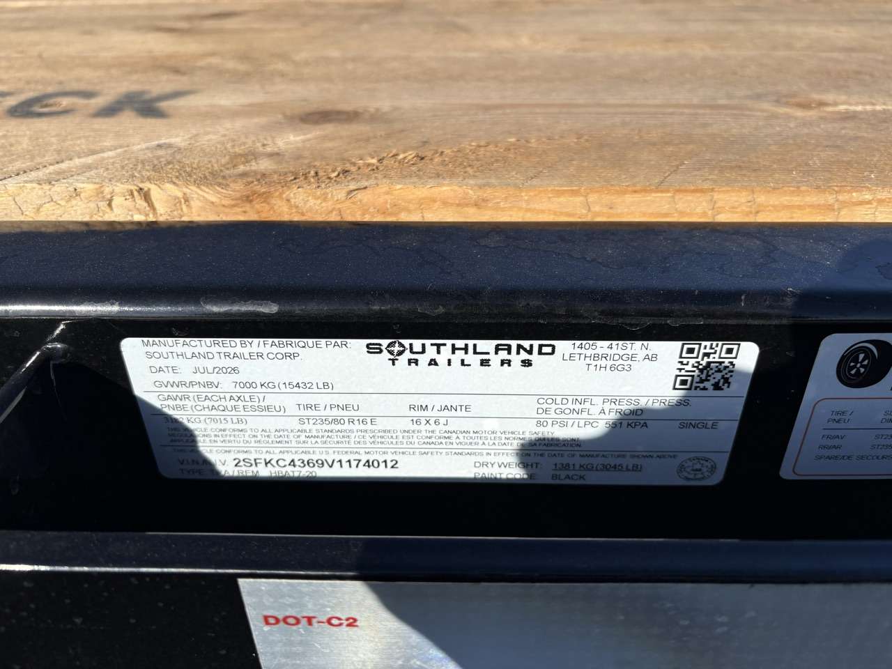 2027 Southland 20' Deckover Tandem 7K Trailer