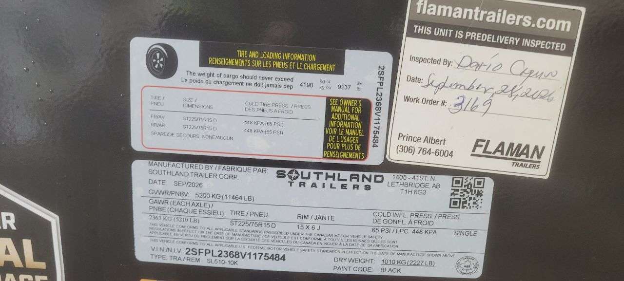 2027 Southland 5' x 10' Dump Tandem 5.2K Trailer