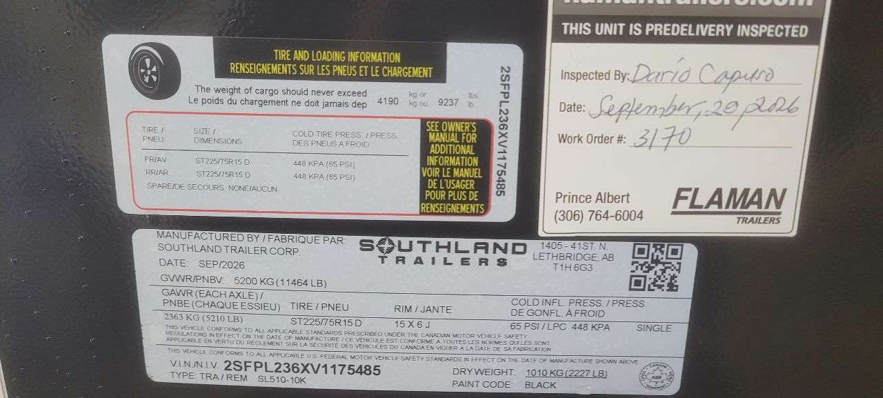 2027 Southland 5' x 10' Dump Tandem 5.2K Trailer