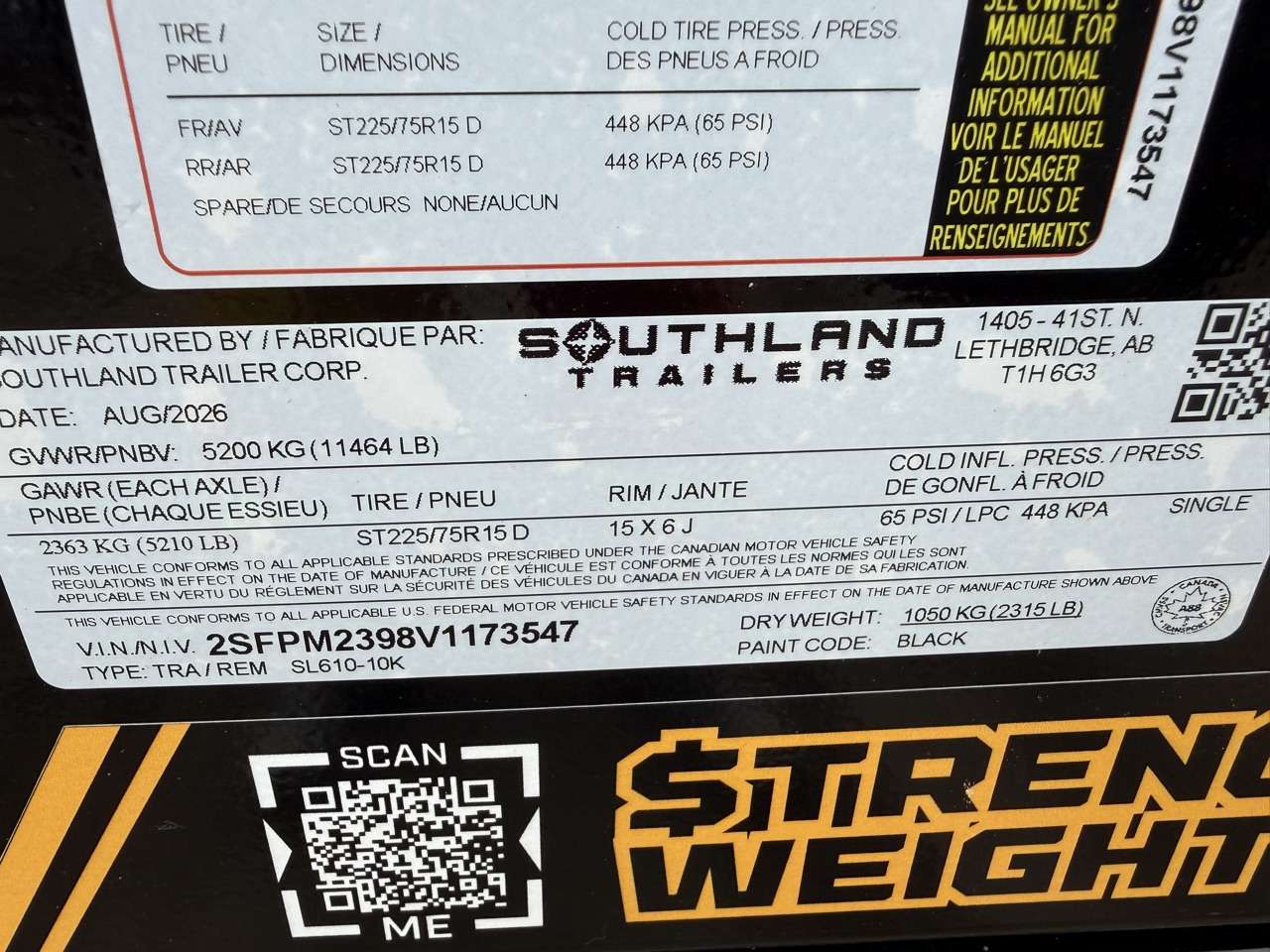 2027 Southland 6' x 10' Dump Tandem 5.2K Trailer
